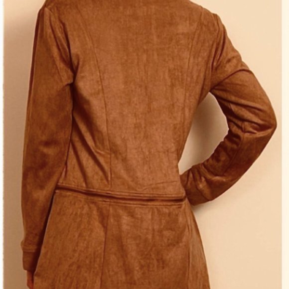 Simply Noelle Lightweight Convertible Zip Faux Suede Jacket Sz. S/M NWT - Picture 2 of 16